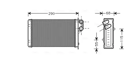 Радіатор обігрівача P405/P406 ALL MT/AT 87-99 (Ava) AVA COOLING PE6100