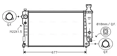 Радіатор охолодження двигуна PE 405 14/6/8/20 MT 92-96 (Ava) AVA COOLING PEA2125 (фото 1)