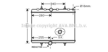 Радіатор охолодження двигуна C8/807/JUMPY/EXP D MT 06- (Ava) AVA COOLING PEA2314