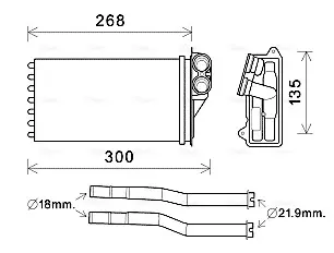 AVA CITROEN Радіатор опалення C1 1.0 05-, PEUGEOT, TOYOTA AVA COOLING PEA6397