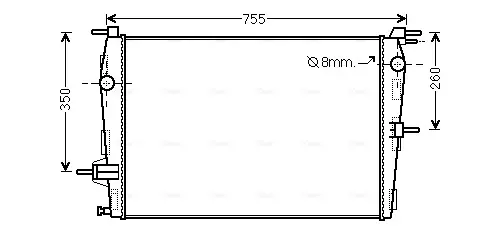 Радиатор охлаждения двигателя AVA AVA COOLING RT2458 (фото 1)