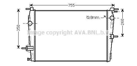 Радиатор охлаждения двигателя AVA AVA COOLING RT2458 (фото 1)