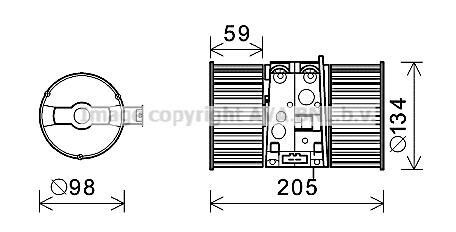 Вентилятор отопителя салона Renault Megane III AC+ AVA COOLING RT8586