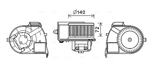 Вентилятор обігрівача салону Renault Kangoo I AC+ AVA AVA COOLING RT8617 (фото 1)