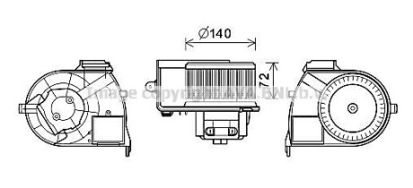 Вентилятор обігрівача салону Renault Kangoo I AC+ AVA AVA COOLING RT8617