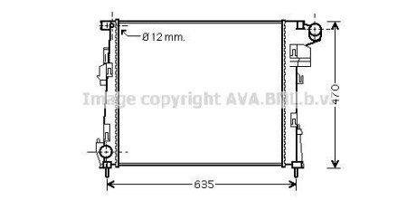 Радиатор охлаждения двигателя Renault Trafic (06-) 2.0 DCI MT AVA AVA COOLING RTA2427