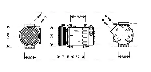 Компресор кондиціонера DACIA LOGAN (2005)/ RENAULT MEGANE (1996) (вир-во AVA) AVA COOLING RTAK281 (фото 1)