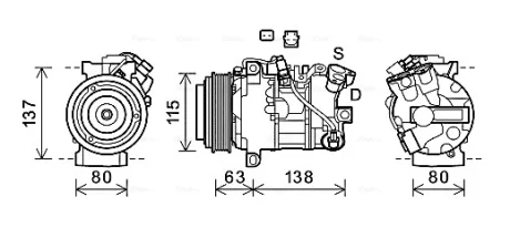 Компресор кондиціонера Renault Megane III, Scenic III (08-) 1.2TCe, 1.6DCi AVA AVA COOLING RTAK630