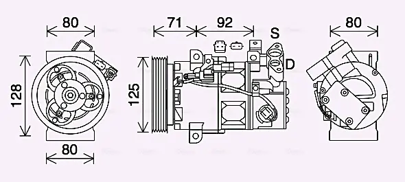 Компресор кондиціонера Renault Captur (13-), Clio (13-) 1.5DCi AVA AVA COOLING RTAK636 (фото 1)