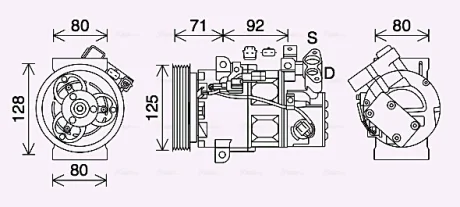 Компресор кондиціонера Renault Captur (13-), Clio (13-) 1.5DCi AVA AVA COOLING RTAK636