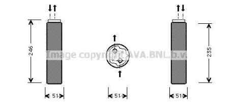 Осушувач кондиціонера Renault Logan 1,6i I 04>10 MT/AT AVA AVA COOLING RTD094 (фото 1)