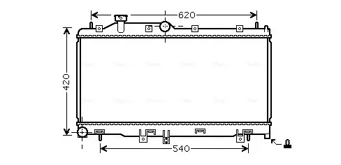 Радіатор охолодження двигуна LEGACY4/OUTB 20/25 MT 03- (Ava) AVA COOLING SU2065 (фото 1)