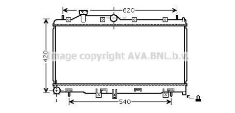 Радіатор охолодження двигуна LEGACY4/OUTB 20/25 MT 03- (Ava) AVA COOLING SU2065