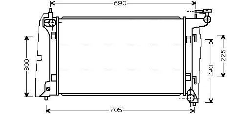 Радіатор охолодження двигуна Toyota Avensis 1,8i AT 03>08 AVA AVA COOLING TO2323 (фото 1)