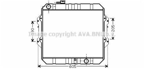 Радиатор охлаждения двигателя Toyota Hilux (01-05) 2,5d MT AVA AVA COOLING TO2371