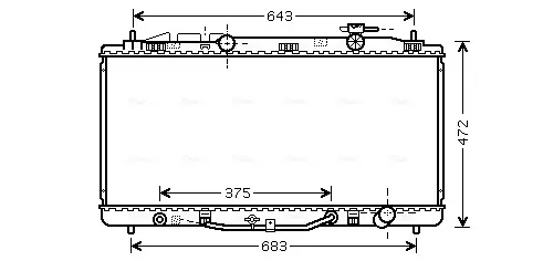 Радіатор охолодження TOYOTA CAMRY (XV4) (07-) 3.5 i V6 (вир-во AVA) AVA COOLING TO2473 (фото 1)