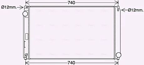 AVA TOYOTA Радіатор системи охолодження двигуна RAV 4 IV 2.0 12-, LEXUS AVA COOLING TO2748