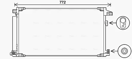 Радіатор кондиціонера Toyota Prius (15-)/Lexus UX (18-) AVA AVA COOLING TO5741D