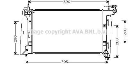 Радіатор охолодження двигуна Toyota Corolla 1,6i 01>07 AVA AVA COOLING TOA2290