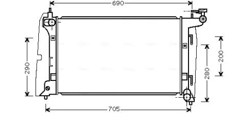Радіатор охолодження двигуна Toyota Corolla 1,6i 01>07 AVA AVA COOLING TOA2290