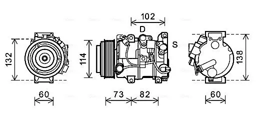 AVA LEXUS Компресор кондиціонера GS 300 05-, IS II 250 05- AVA COOLING TOAK639 (фото 1)
