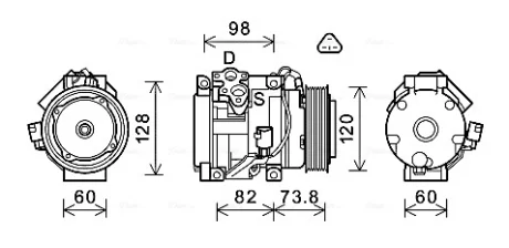 Компресор кондиціонера Toyota LC Prado 120 (03-) 3.0D AVA AVA COOLING TOAK726