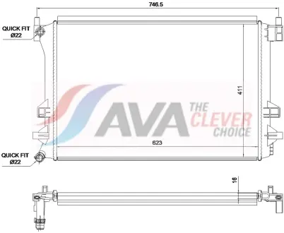 Радіатор, Система охолодження двигуна AVA COOLING VN2463