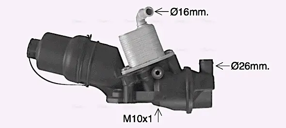 AVA VW Оливний радіатор (з корпусом) Audi A1/3/4/6, Golf V, Passat, Touran, Skoda Octavia II AVA COOLING VN3329H (фото 1)