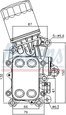 AVA VW Оливний радіатор (з корпусом) POLO V 1.4 TDI 14-, SKODA, SEAT, AUDI AVA COOLING VN3468H (фото 1)