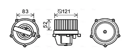 Вентилятор обігрівача салону VW T4 AC+ front+rear AVA AVA COOLING VN8345