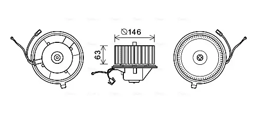 Вентилятор салону VW GOLF (1992) (вир-во AVA) AVA COOLING VN8349 (фото 1)