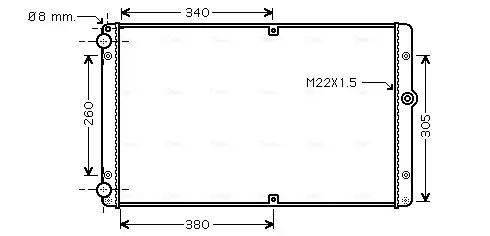 Радиатор системы охлаждения vw transporter t4 (70xa70xb70xc7db7dk7dw) 2.5tdi 98-03 AVA COOLING VNA2245 (фото 1)