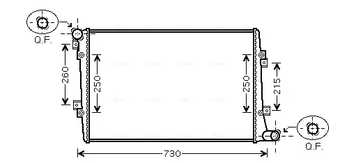 Радіатор охолодження AUDI; SKODA; VW VWA2255 (вир-во AVA) AVA COOLING VNA2255 (фото 1)