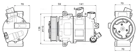 Компресор кондиціонера Audi A1 (10-), A3 (12-), Q3 (11-)/Skoda Fabia (14-), Kodiaq (17-)/VW Caddy (15-), Golf (12-)/MAN TGE (16-) AVA AVA COOLING VNAK341