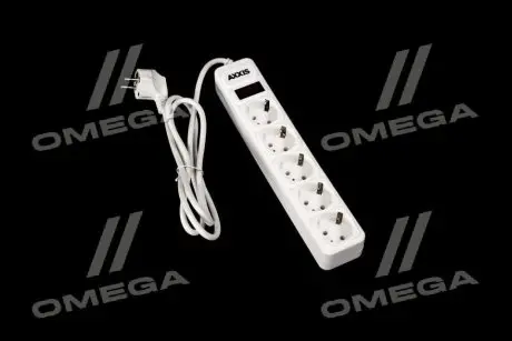 Мережевий фільтр-подовжувач Optima Base 5 1,5m WHITE провід 3*0,75мм2<> AXXIS Ax-1255
