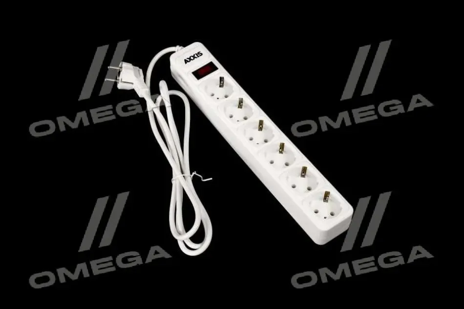Мережевий фільтр-подовжувач Optima Base 6 1,8m WHITE провід 3*0,75мм2<> AXXIS Ax-1261 (фото 1)