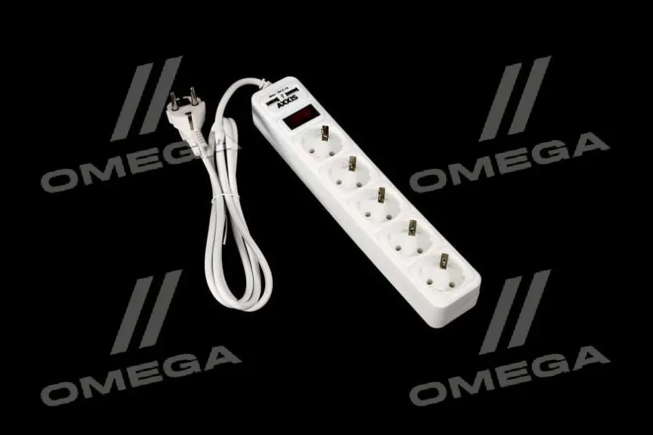 Мережевий фільтр-подовжувач з USB2 Optima Base 5 1,5m WHITE провід 3*0,75мм2<> AXXIS Ax-1265 (фото 1)