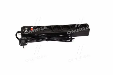 Мережевий фільтр-подовжувач з USB2 Optima Base 6 1,5m BLACK провід 3*0,75мм2 <> AXXIS Ax-1270