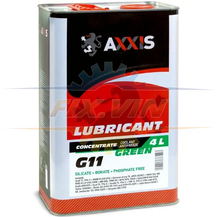 Антифриз Зелений концентрат G11 -80C 4л AXXIS AX-2091 (фото 1)