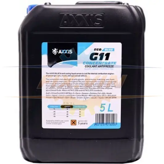 Антифриз ECO BLUE G11 концентрат -80C 5л AXXIS AX-P999-G11B ECO5l (фото 1)