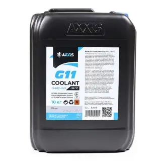 Антифриз BLUE G11 Сoolant Ready-Mix -36°C синий 10л AXXIS AX-P999-G11B RDM10