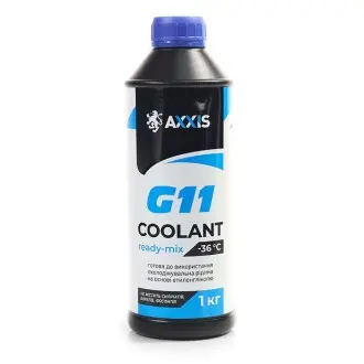 Антифриз BLUE G11 Сoolant Ready-Mix -36°C синий 1л AXXIS AX-P999-G11B RDM1