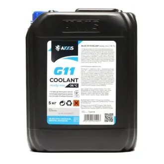 Антифриз BLUE G11 Сoolant Ready-Mix -36°C синий 5л AXXIS AX-P999-G11B RDM5