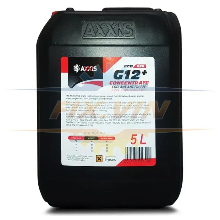 Антифриз ECO RED G12+ концентрат -80C 5л AXXIS AX-P999-G12R ECO5l (фото 1)