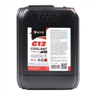 Антифриз G12 Сoolant Ready-Mix -36°C красный 10л AXXIS AX-P999-G12R RDM10