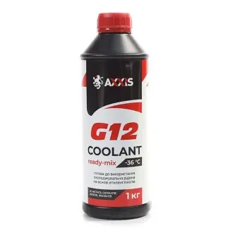 Антифриз G12 Сoolant Ready-Mix -36°C красный 1л AXXIS AX-P999-G12R RDM1