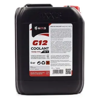 Антифриз G12 Сoolant Ready-Mix -36°C красный 5л AXXIS AX-P999-G12R RDM5