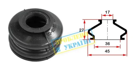 Пильовик (O D36хd17хH27) універсальний для кульової опори, рульового наконечника BELGUM PARTS BG0108