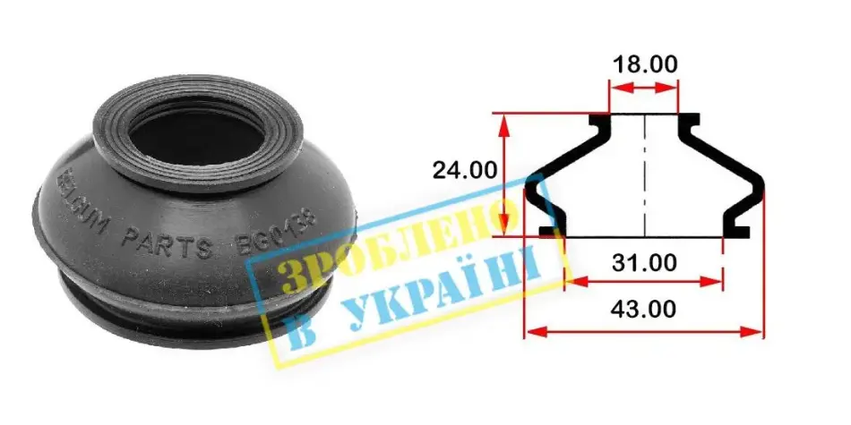 Пыльник опоры BELGUM PARTS BG0138 (фото 1)