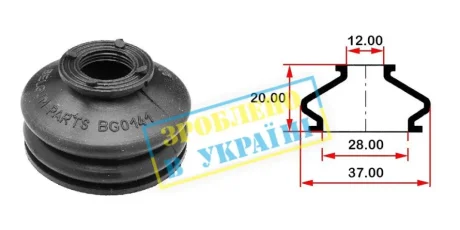 Пильовик (O D28хd12хH20) універсальний для кульової опори, рульового наконечника BELGUM PARTS BG0141